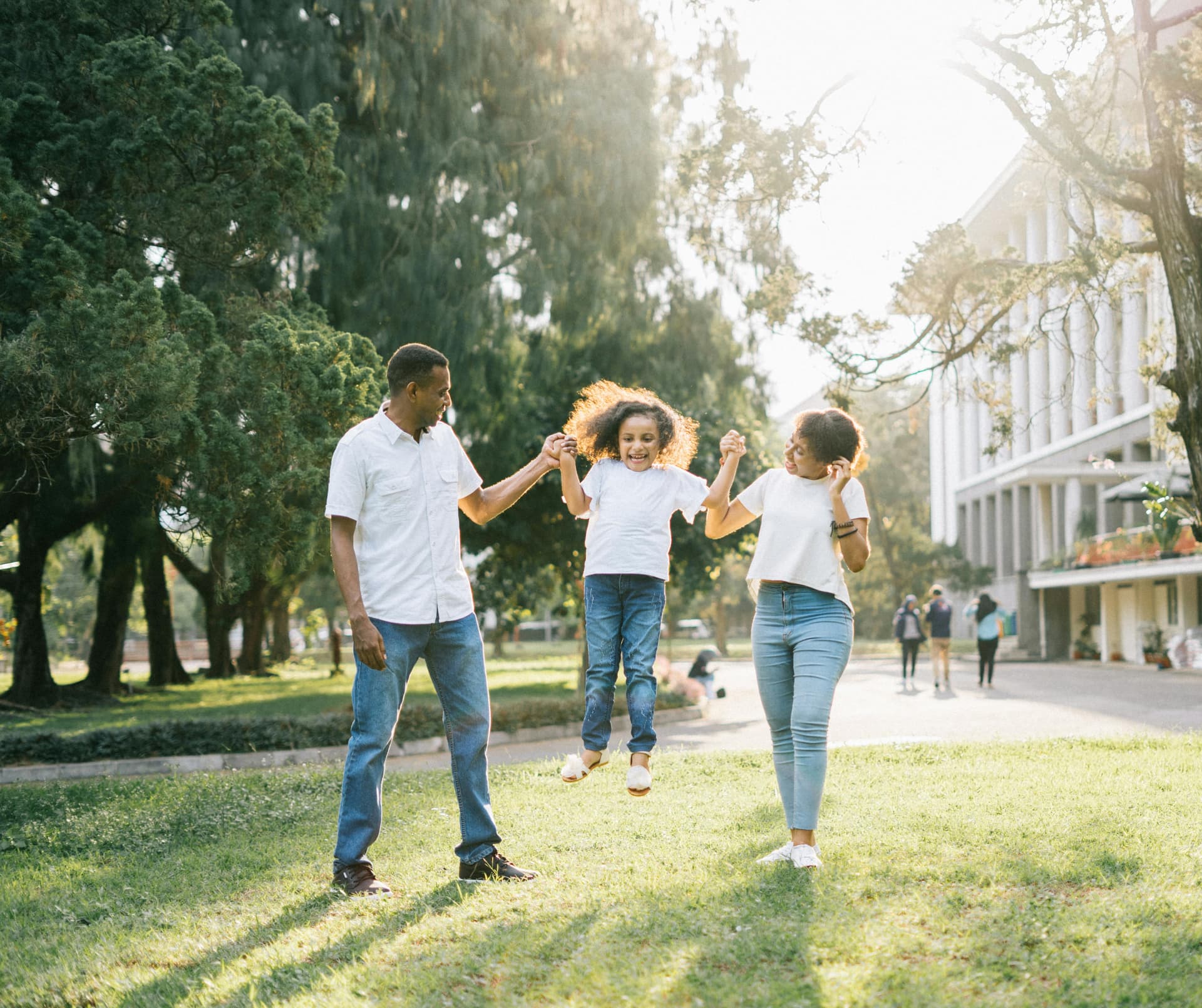 Family enjoying a walk